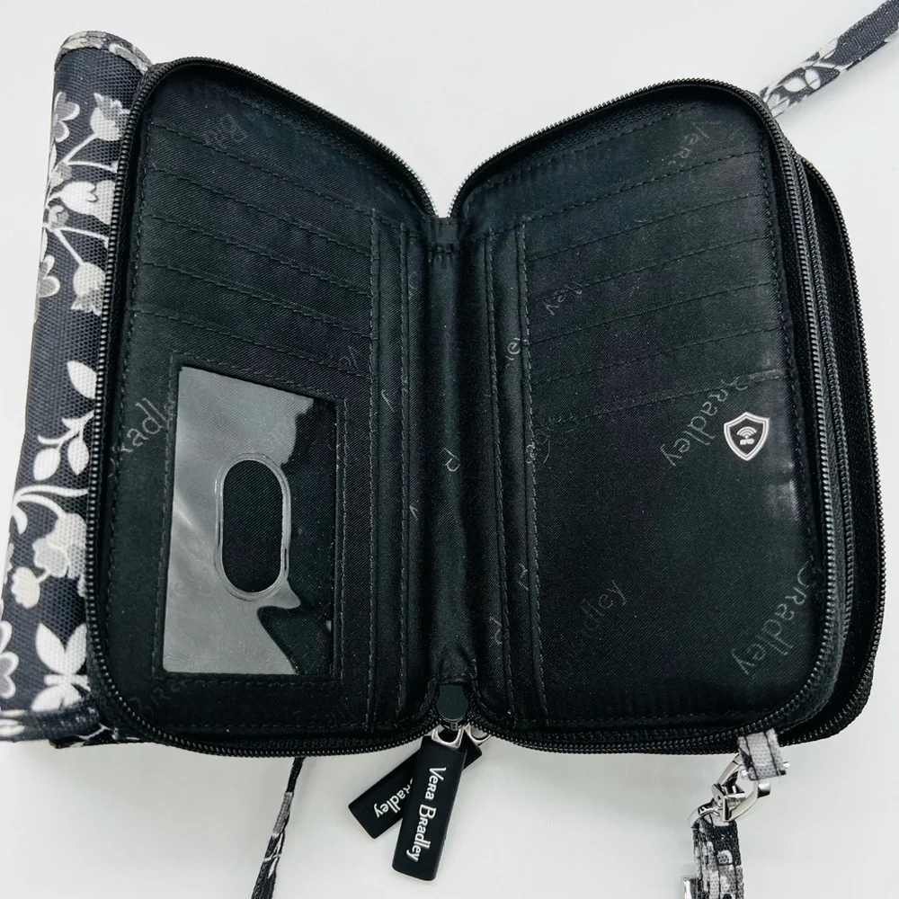 Vera Bradley Floral Black and White Women's Crossbody or wristlet Bag NWOT